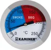 A close-up view of a BBQ grill thermometer with temperature markings. Produktbild-Vorschau