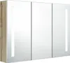 Armadietto Bagno con Specchio e LED 89x14x62 cm Bianco e Anteprima dell’immagine prodotto 1