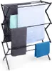 A black metal drying rack with several towels draped over it. Anteprima dell’immagine prodotto