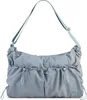 A light gray-blue handbag with a shoulder strap is shown against a white background. Produktbild-Vorschau