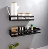 Mensola sospesa nera per cucina e bagno, acciaio inox, Anteprima dell’immagine prodotto 15