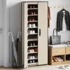 vidaXL Schuhschrank Creme 60x30x166 cm Stoff Produktbild-Vorschau 2