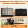 A collage showing a dog crate folding, a person with a dog by a car, and a folded crate under a sofa. Podgląd zdjęcia produktu