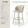 Product information and dimensions for a bar stool. Produktbild-Vorschau
