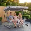 Hollywoodschaukel 2-in-1 mit Liegefunktion 3-Sitze, Stahl Produktbild-Vorschau 11