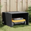 vidaXL Mähroboter-Garage Schwarz 86x90x52/57 cm Poly Rattan Produktbild-Vorschau 3