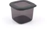 A single, square, translucent gray food storage container with a dark gray lid, shown on a white background. Anteprima dell’immagine prodotto