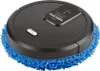 A black robotic vacuum cleaner with a blue cleaning pad is shown from a slightly elevated angle on a white background. Podgląd zdjęcia produktu