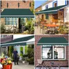 A collage of four images showing awnings on buildings, outdoor seating, and a flower shop. Voir les images du produit