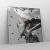 Wanduhr - Quadrat - Glasuhr - Frau modern schwarz und weiß Produktbild-Vorschau 4