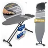 An ironing board with a close-up inset showing a hand using an iron on a special zone. Produktbild-Vorschau
