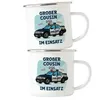Großer Cousin Im Einsatz 2025 Emaille Tasse Polizei Liebe Produktbild-Vorschau 2