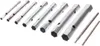 A set of silver-colored tube wrenches and two metal rods are arranged diagonally on a white background. Produktbild-Vorschau