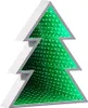 A white Christmas tree shaped light with green LEDs creating an infinity mirror effect. Produktbild-Vorschau