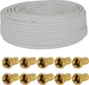 PremiumX 25 Meter Sat Koaxial Kabel 90dB Twin Mini, weiß + Produktbild-Vorschau 1
