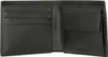 An open black leather wallet showing card slots and a coin pocket. Anteprima dell’immagine prodotto