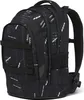A black backpack with a geometric pattern is shown against a white background. Voir les images du produit