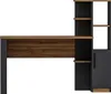 A modern desk with integrated shelving and a cabinet. Produktbild-Vorschau