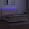 Boxspringbett mit Matratze & LED Creme 200x200 cm Stoff Produktbild-Vorschau 3