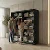 BEAUTYSOFA | Schwebetürenschrank HELA 180 cm Schwarz – Produktbild-Vorschau 2