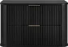 A black dresser with gold handles against a black background. Anteprima dell’immagine prodotto