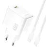 Dudao A28C 45W GaN-Wandladegerät + USB-C-Kabel - Weiß Produktbild-Vorschau 1
