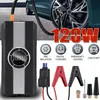 A car tire inflator with various accessories and feature icons. Produktbild-Vorschau