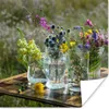 MuchoWow® Poster Vase - Blumen - Farben 50x50 cm - Produktbild-Vorschau 1