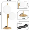 ZMH Nachttischlampe Gold Modern Tischlampe 2 Flammig Metall Produktbild-Vorschau 7