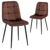 Two brown upholstered chairs with black metal legs are shown against a white background. Produktbild-Vorschau