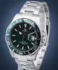 A close-up studio shot of a Jaguar men's watch with a green dial and silver band. Náhled obrázku produktu
