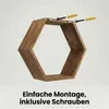 IvoQ Hexagon Wandregale Holz - 3er Set - Kiefer - Produktbild-Vorschau 5