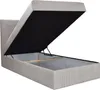 A bed frame with its storage compartment open, showing the interior. Produktbild-Vorschau