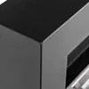 A close-up view of the corner of a black bioethanol fireplace. Produktbild-Vorschau