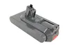 A gray battery pack for a vacuum cleaner is shown against a white background. Voir les images du produit