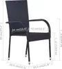 VidaXL 310087, Terrasse, Polyrattan, Stahl, Schwarz, 555 Produktbild-Vorschau 12