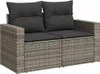 vidaXL 8-tlg. Garten-Sofagarnitur mit Kissen Grau Poly Produktbild-Vorschau 3