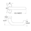 Profiltürdrückerlochteil 1300/2033 Alu.F1 ov.8mm gekr.EDI Produktbild-Vorschau 3