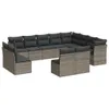 vidaXL 12-tlg. Garten-Sofagarnitur mit Kissen Grau Poly Produktbild-Vorschau 1