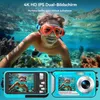 4K 64MP Unterwasserkamera, Wasserdichte Autofokus Produktbild-Vorschau 3