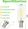 ZMH 4 Stück Glühbirne E14 Vintage Lampe T25 Leuchtmittel Produktbild-Vorschau 4