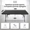 IvoQ Tavolo pieghevole – 180 cm – look rattan – nero – Anteprima dell’immagine prodotto 2