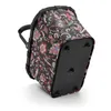 A shopping basket with a floral pattern is shown from a low angle. Produktbild-Vorschau