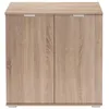 A front view of a wooden cabinet with two doors. Produktbild-Vorschau