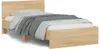 A single bed frame with a headboard and bedding, shown from a side-angle against a white background. Produktbild-Vorschau