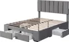Letto imbottito Merax 140x200cm con 4 cassetti e rete a Anteprima dell’immagine prodotto 4