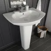 vidaXL Umywalka wolnostojąca z kolumną ceramiczną biała Podgląd zdjęcia produktu 2