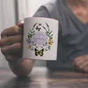 Kaffeebecher Rosa mit motivierenden Worten und Blumenrahmen Produktbild-Vorschau 6