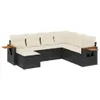 vidaXL 7-tlg. Garten-Sofagarnitur mit Kissen Schwarz Poly Produktbild-Vorschau 1