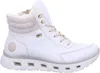 A white women's boot with beige fur lining and laces, shown from the side against a white background. Anteprima dell’immagine prodotto